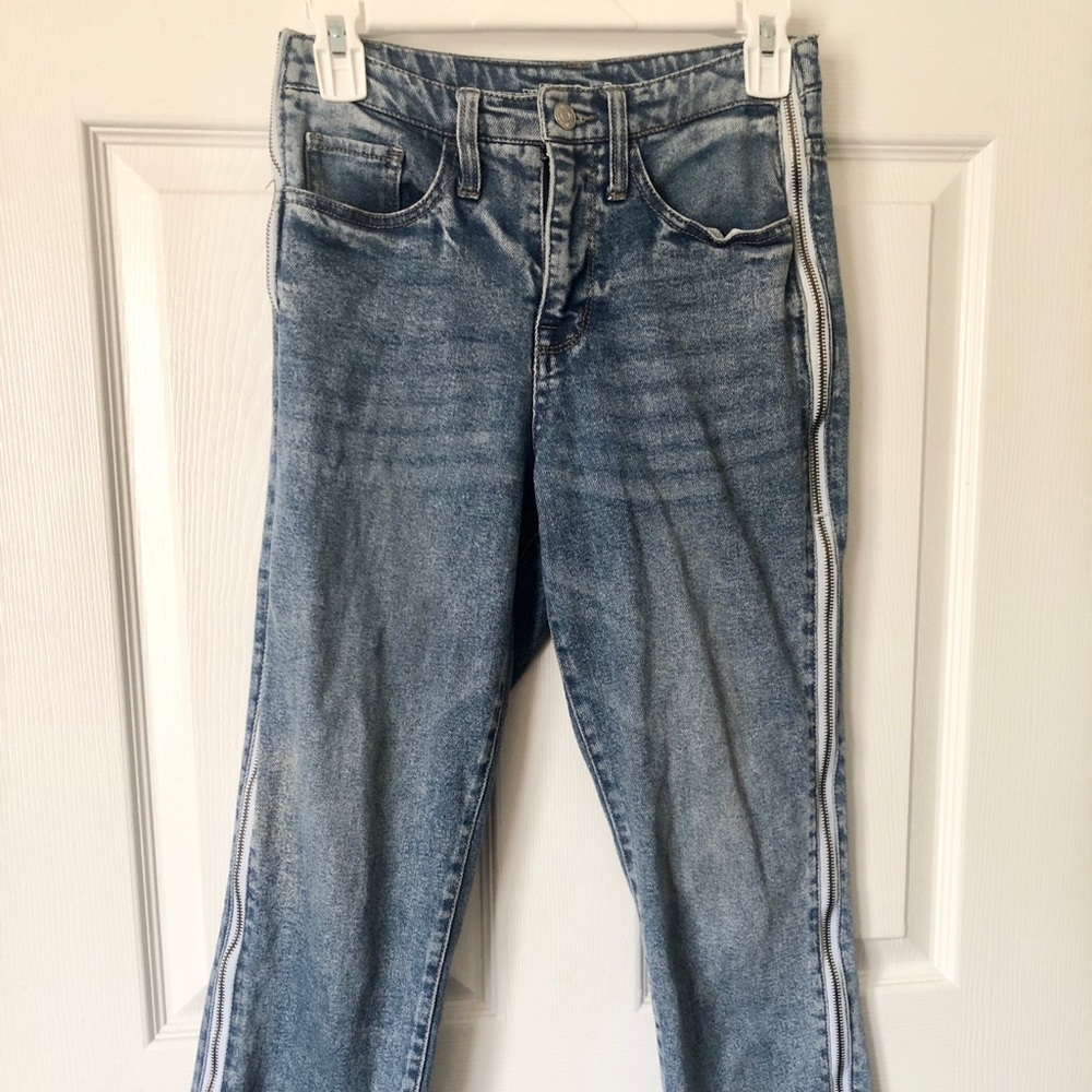 Zipper boyfriend jeans
